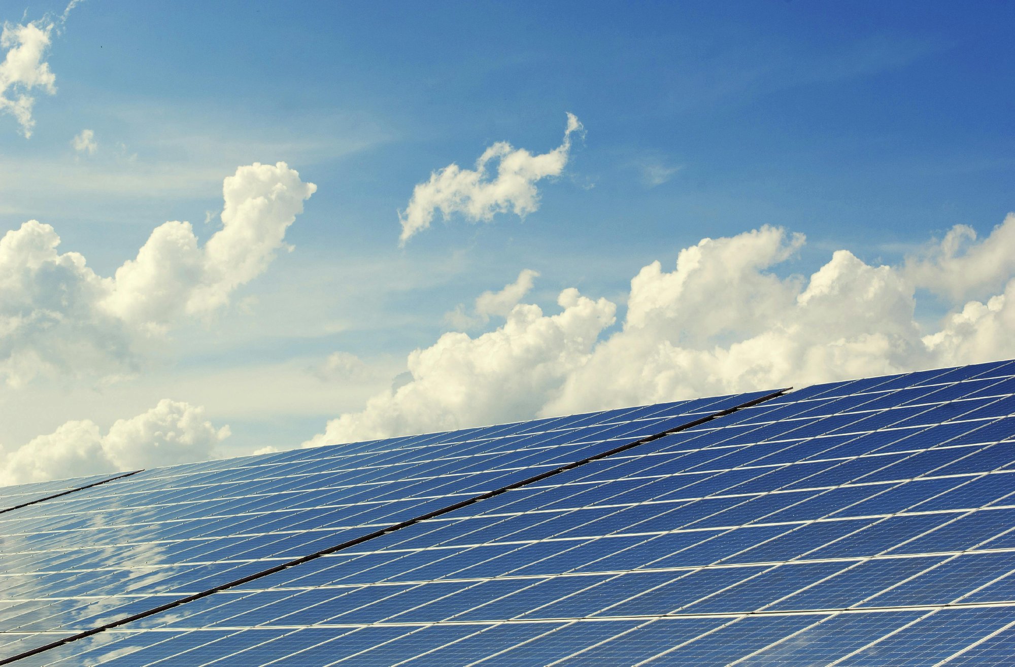 Large solar panelling across building roof